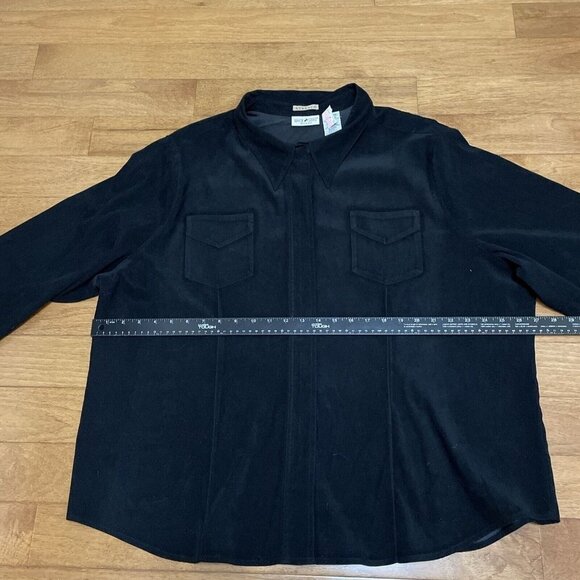 White Stag Microfiber Zip Up Shirt Jacket Shacket Womens Plus Size 26W Black NWT - Picture 10 of 12